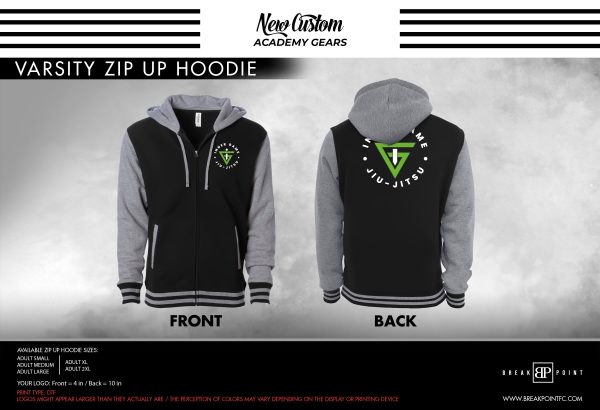 Inner Game BJJ Academy Varsity Zip-Up Hoodies #1367 A Cheap