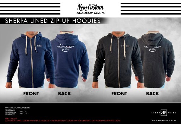 One Academy Jackson Academy Sherpa Lined Zip-Up Hoodie #593 B on Sale