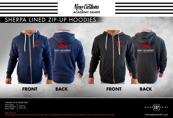 Nak2 Muay Thai Academy Sherpa Lined Zip-Up Hoodie #477 A For Discount