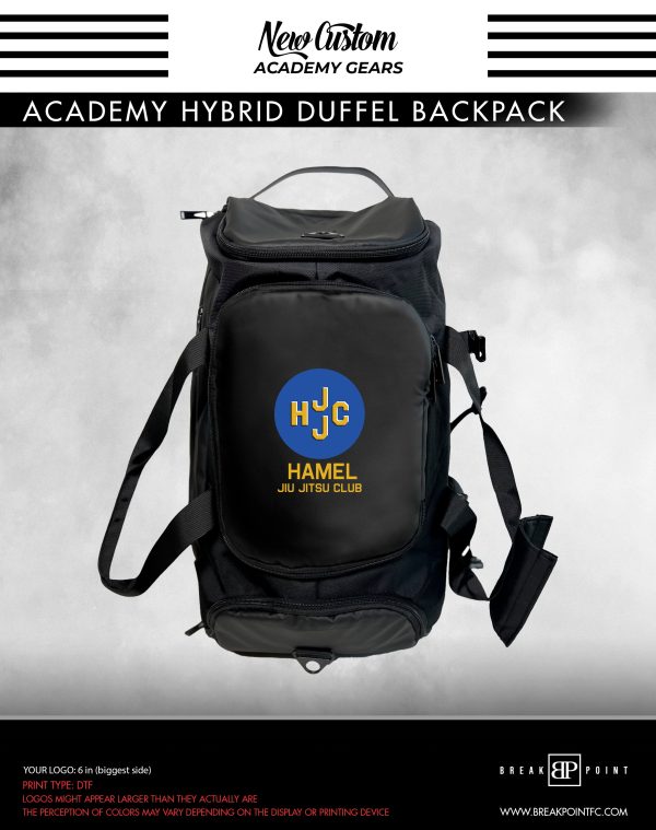 Hamel Jiu Jitsu Club Academy Hybrid Duffel Backpack #1347 B For Cheap