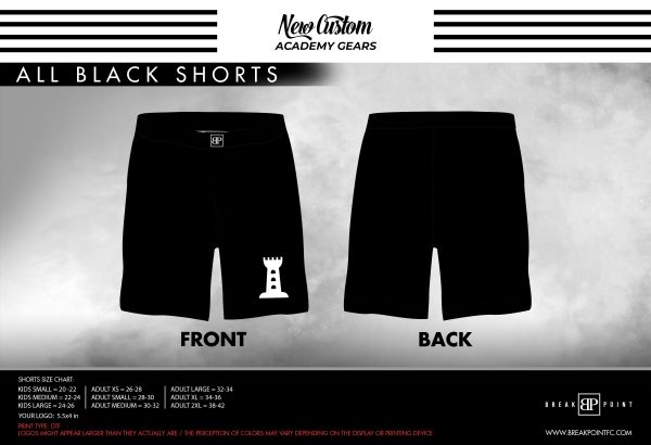 Renzo Gracie Spring Hill All Black Custom Shorts #1363 C For Sale