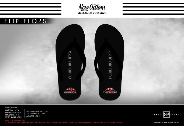 Fluid Jiu Jitsu Academy Flip Flops #1368 For Cheap
