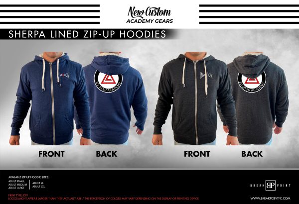 Inversion Jiu Jitsu Academy Sherpa Lined Zip-Up Hoodie #1350 C Hot on Sale