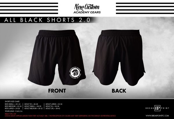 Vanderson Gomes Brazilian Jiu Jitsu All Black Custom Shorts 2.0 #1389 Fashion