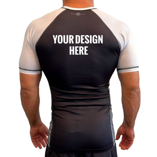 Flow State Jiu Jitsu All Black Ranked Short Sleeve Rash Guards #578 A Online now - Image 2