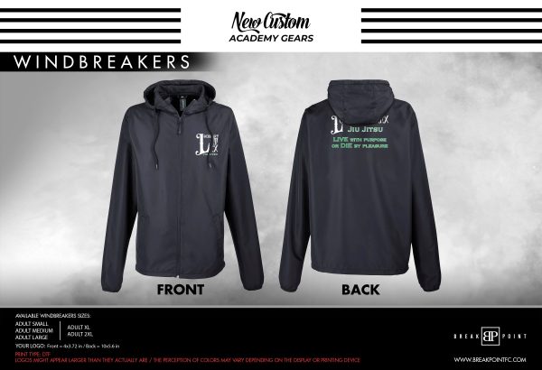 Lockhart TX Jiu Jitsu Academy Windbreaker #806 G (Live or Die) For Cheap