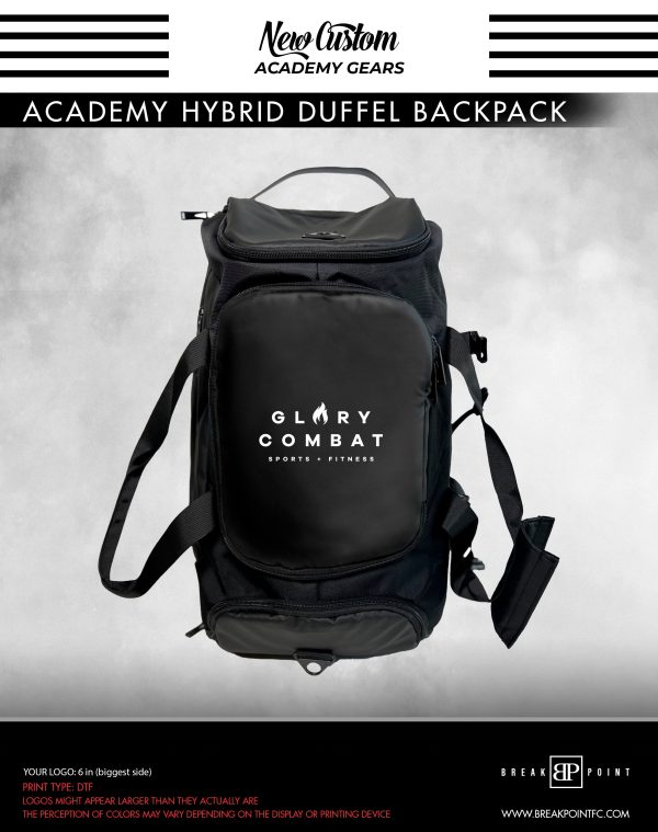 Glory Combat Sport & Fitness Academy Hybrid Duffel Backpack #1294 B For Cheap