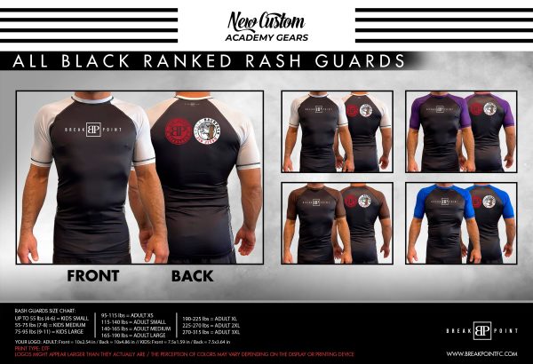 Koala Backpack Jiu Jitsu All Black Ranked Short Sleeve Rash Guards #1072 Discount