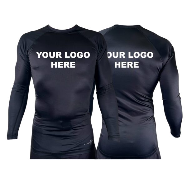 Base Brazilian Jiu Jitsu All Black Custom Rash Guards Long Sleeves #929 A Sale - Image 2
