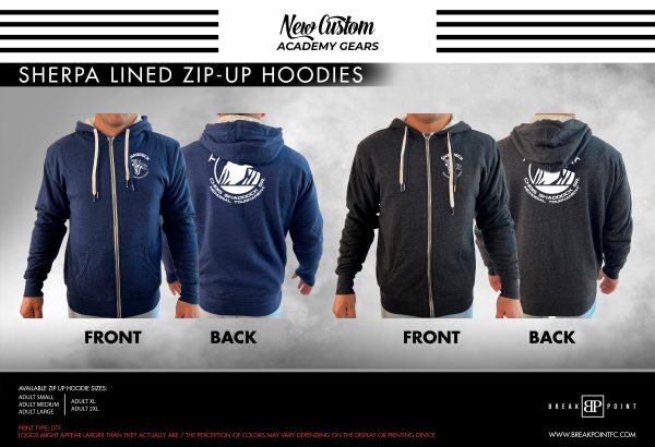 Shaddock MMA Academy Sherpa Lined Zip-Up Hoodie #491 C Sale