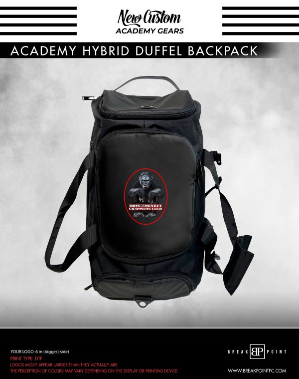 Iron Monkey Grappling Club Academy Hybrid Duffel Backpack #1239 Hot on Sale