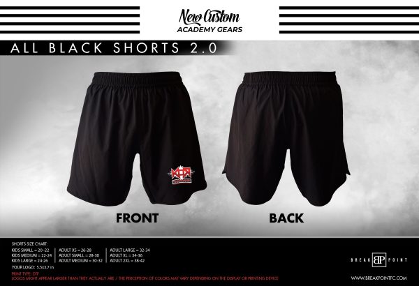 K.O.R. Training Center All Black Custom Shorts 2.0 #1361 For Cheap