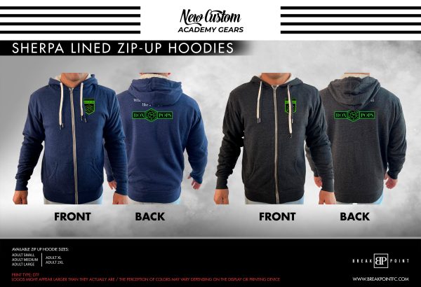 THE BOX POP LLC Academy Sherpa Lined Zip-Up Hoodie #965 A Online now