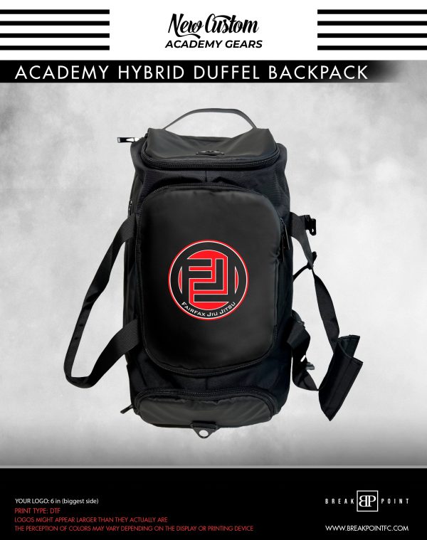 Fair Fax Jiu Jitsu Academy Hybrid Duffel Backpack #1312 Sale