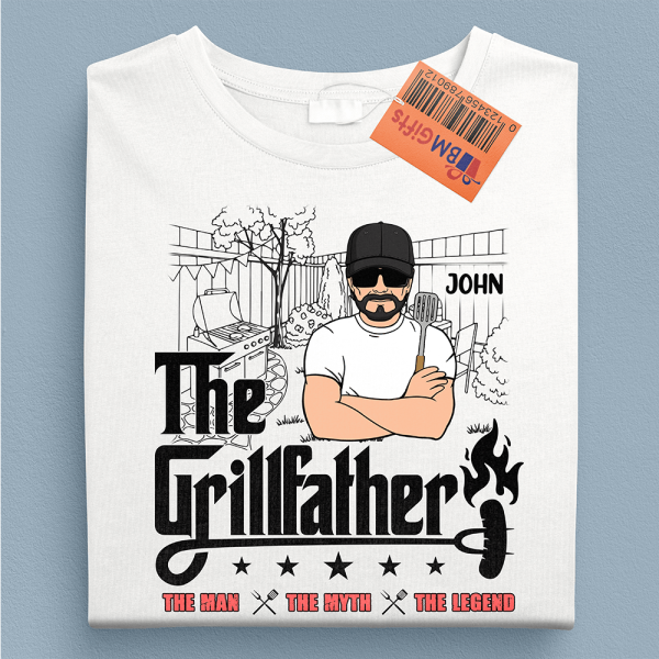 The Grillfather The Man The Myth The Legend Father Personalized Shirt, Father’s Day Gift for Dad, Papa, Parents, Father, Grandfather - TS913PS02 Hot on Sale - Image 5