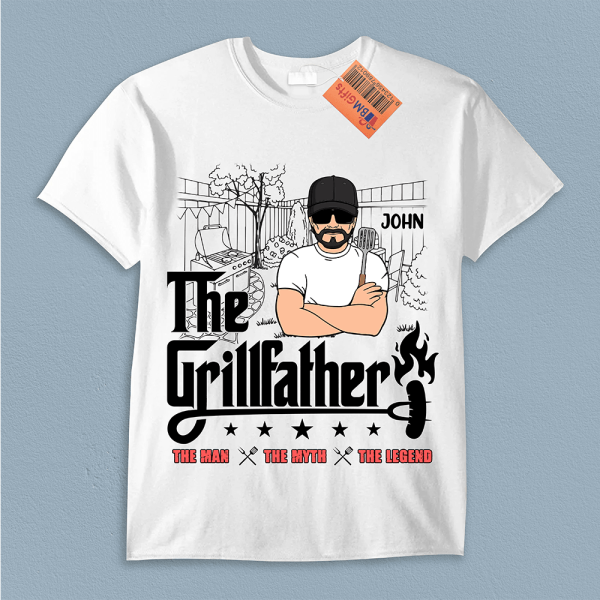 The Grillfather The Man The Myth The Legend Father Personalized Shirt, Father’s Day Gift for Dad, Papa, Parents, Father, Grandfather - TS913PS02 Hot on Sale - Image 4