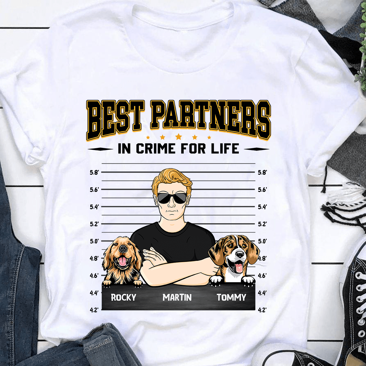 Best Partners In Crime For Life Dog Personalized Shirt, Father’s Day Gift for Dog Lovers, Dog Dad, Dog Mom – TS903PS02 Online Hot Sale